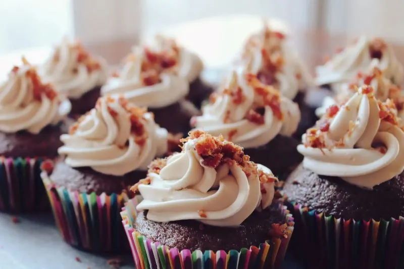 A photo of colorful cupcakes