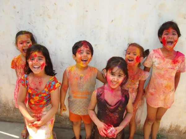 A photo of children wearing facepaint